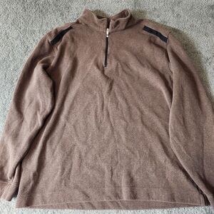 Nike Golf Dri Fit 1/4 Zip Long Sleeve Knit Pullover Brown Mens Sz XL